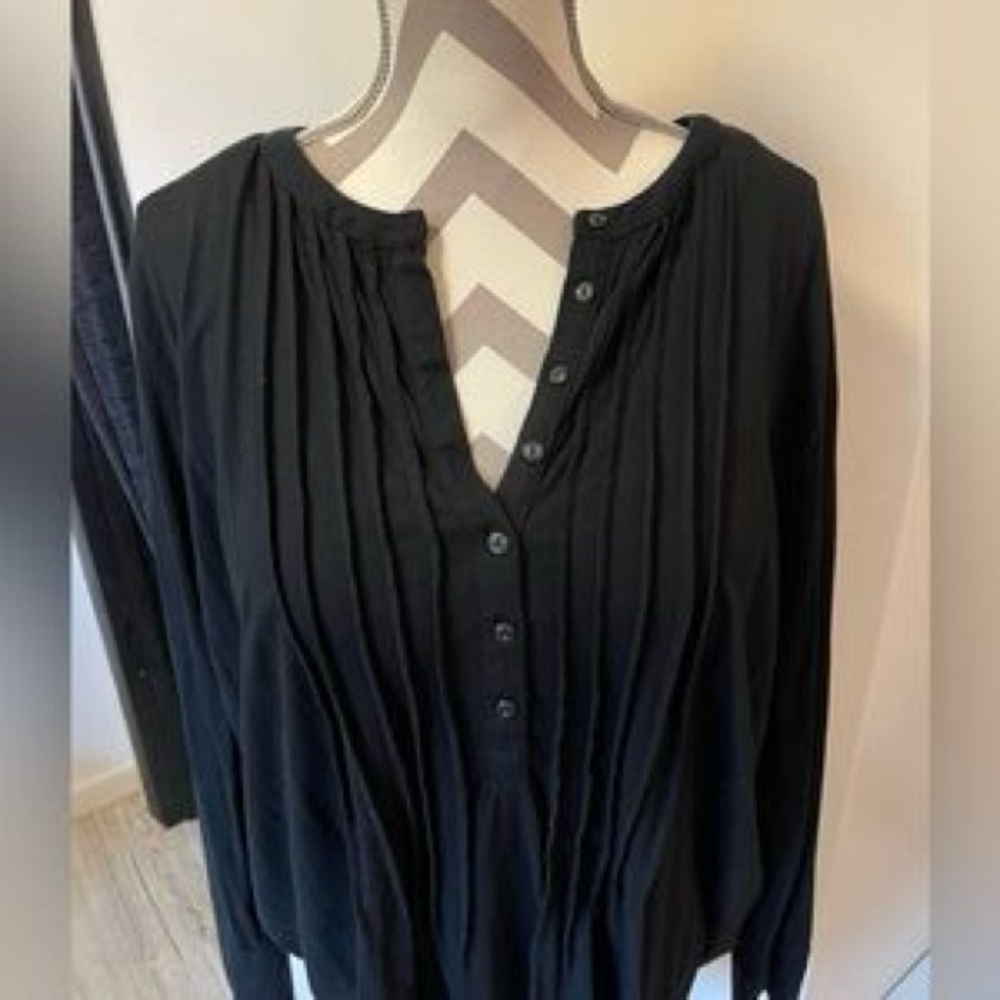Ralph Lauren Black Pleated Blouse